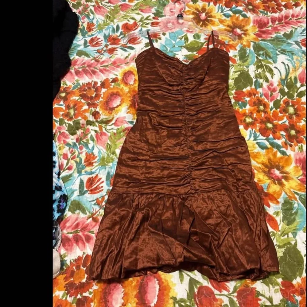 Brown Ruched Dress - Picture 1 of 1